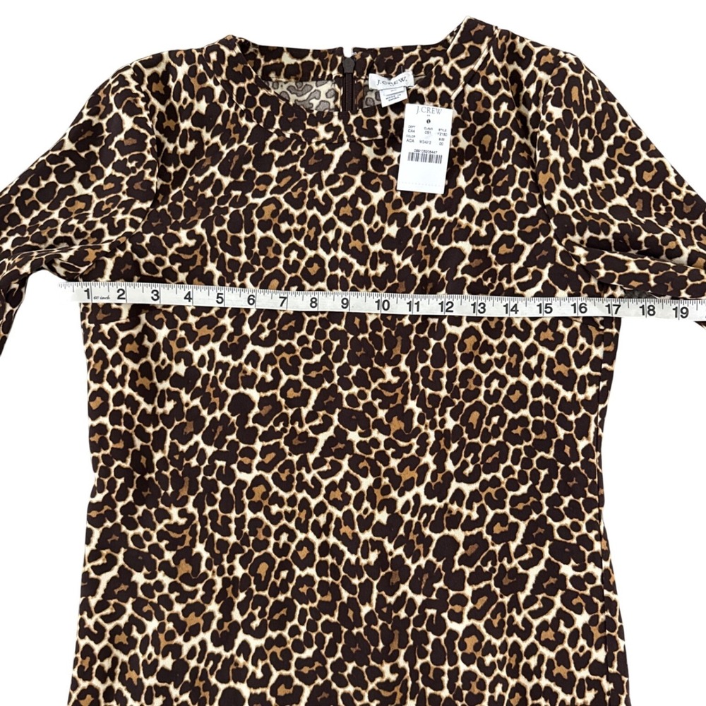 J.Crew Crepe Shift Mini Dress Animal Print Leopard K2150 Size 00 NWT Office - Picture 4 of 10